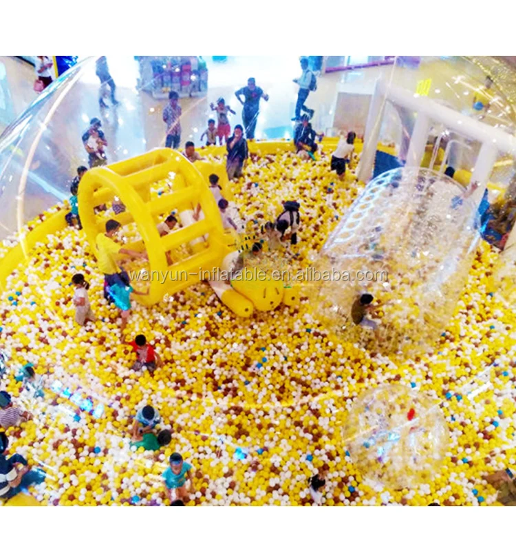 Inflatable transparent bubble tent soft playground, ball pool for kids rental, play center