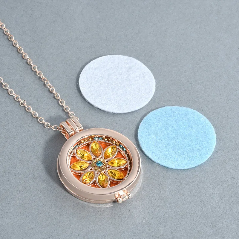 Perfume Essential Diffuser Box Pendant Necklace for Women Girls  Gold Plated Oil Diffuser Locket Necklace Jewelry