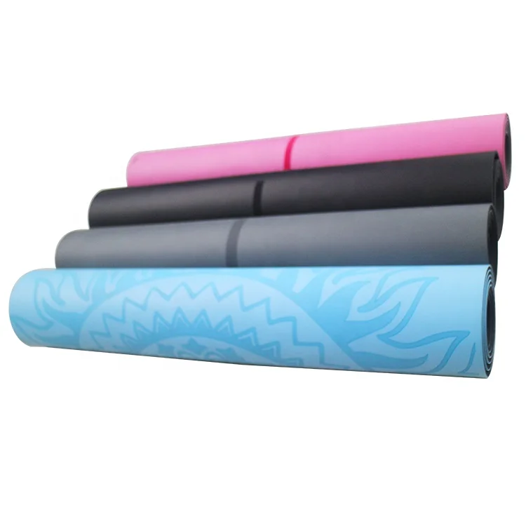 eco Friendly Extra Thick Anti Skid guide Line Natural Rubber Easy Clean custom PU leather Yoga Mat adult size large wider mat