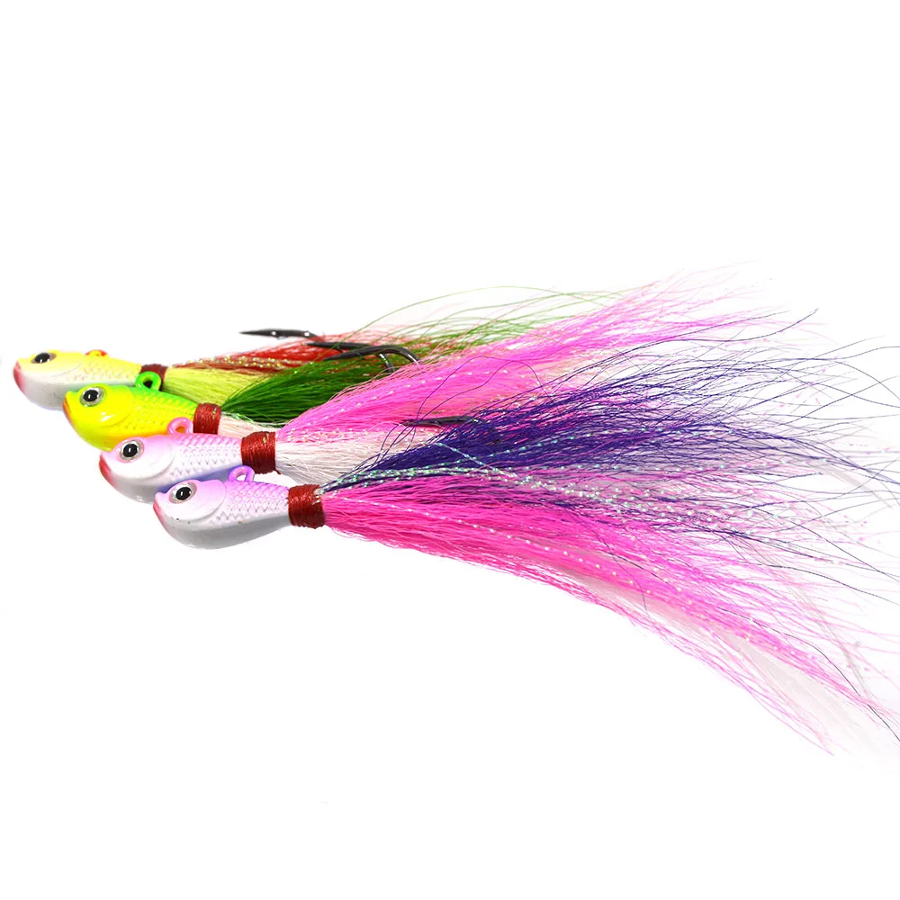 
1/8oz to 6oz Bucktail Jig China Manufacturer Fishing Lure Lead Head Metal Jig Bucktail Jig 