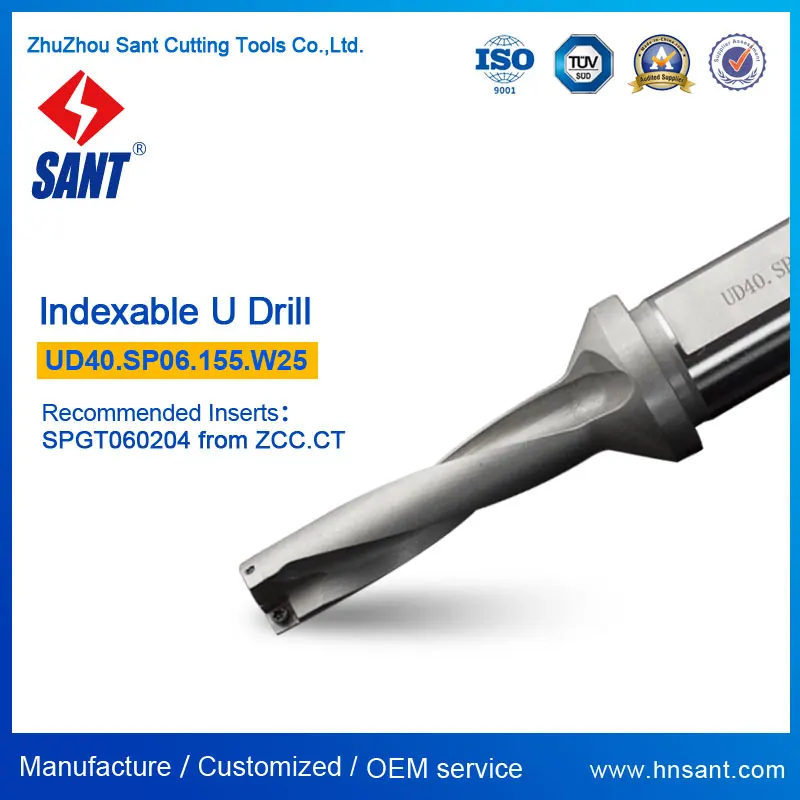 Сверло 3d U индексируемое UD30.SP09.315.W32 сверлильный инструмент с карбидной вставкой SPGT090408 или SPMG090408