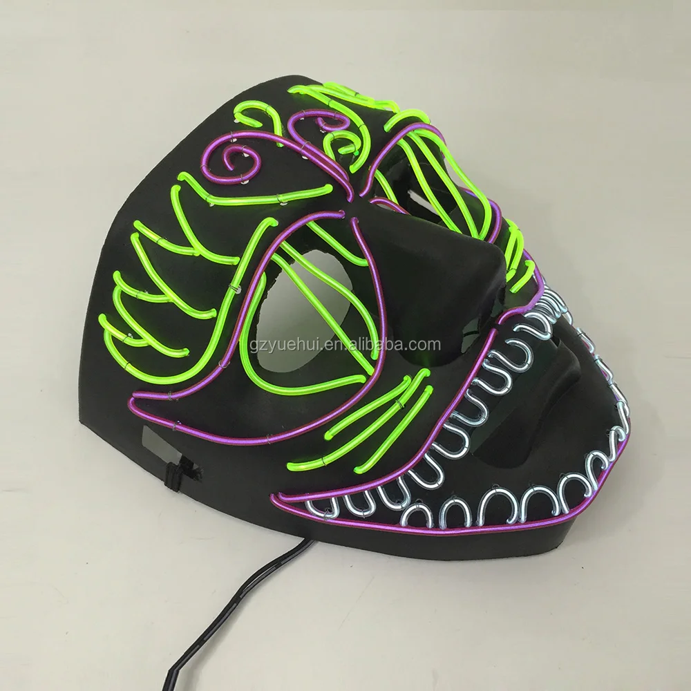 Luminous Shuffle Dance Favors Led Tube Rope Mask Festival Nighttime Party Holiday Lights Concert Live EL Wire Rave Costume Mask