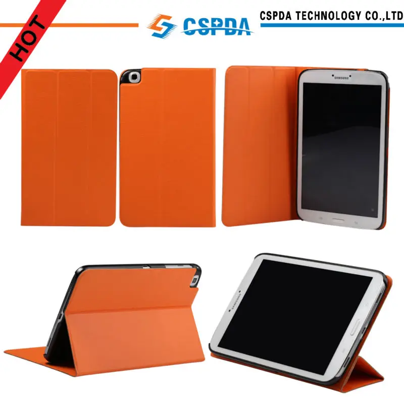 кожаный Чехол для Samsung Galaxy Tab 3 8.0 Smart Case оранжевый