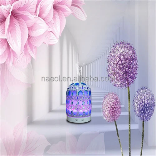 
100ml water tank wholesale essential oil shell mosaic glass aroma diffuser 