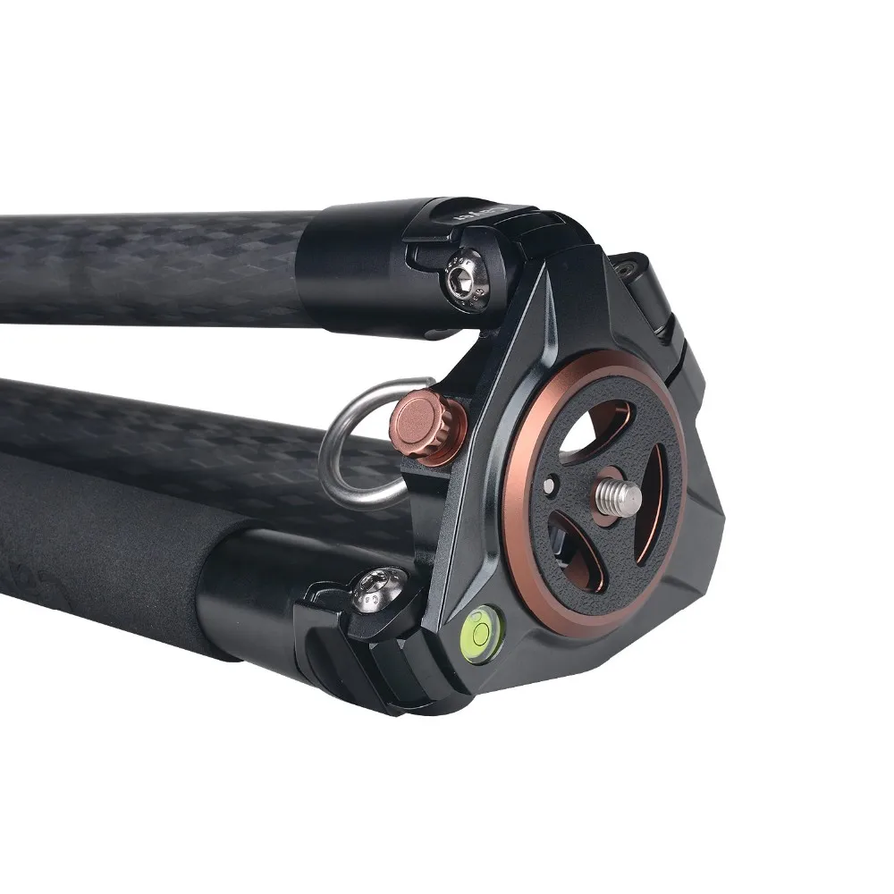 154cm Professional Heavy Duty Carbon Fiber Video Camera Tripod with 75mm Ball and Flat  Base Adapter