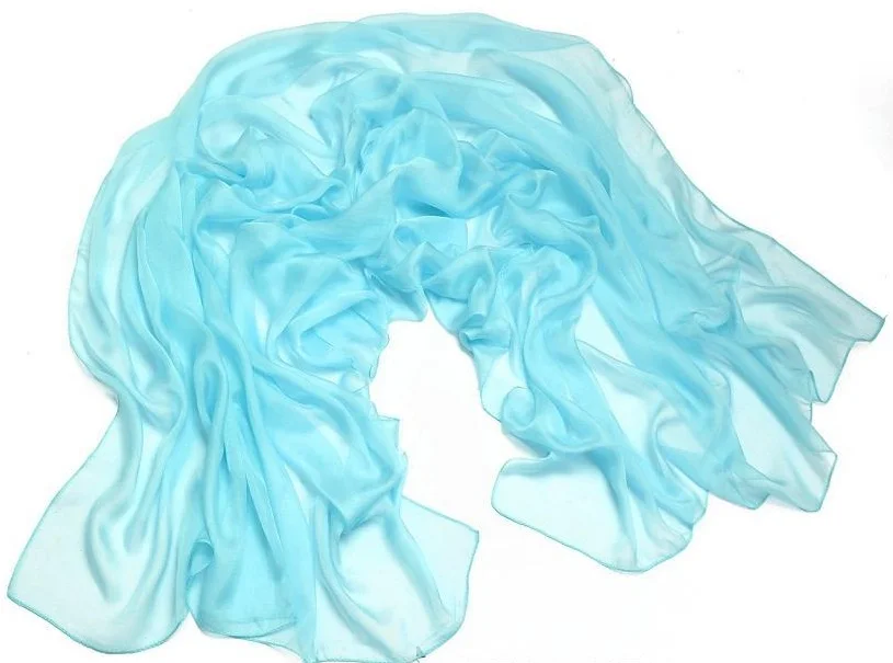 
Howmay silk scarf chiffon 100% pure silk shawl plain dyed multicolor for women transparent lightweight scarf 