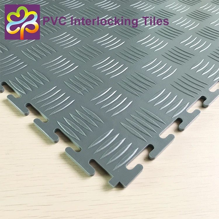 500*500*7mm Injection PVC interlocking tiles gym floor mat