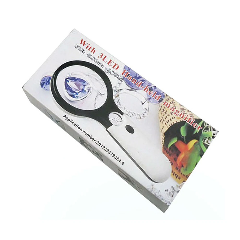 Ручное увеличительное стекло BIJIA 6902B для чтения со светодиодной подсветкой, популярное среди людей с низким видением, Лидер продаж