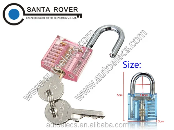 5 Pins Ключ слесарь Красочные Прозрачный Видимый Разрезе Замок Магия Lockspick Для Слесаря Практика Обучение Розовый