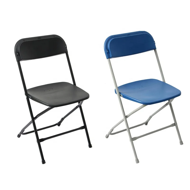 2-Pack Black Plastic Concert Folding Chair Commercial Quality Stackable Outdoor Event Wedding Party Chairs