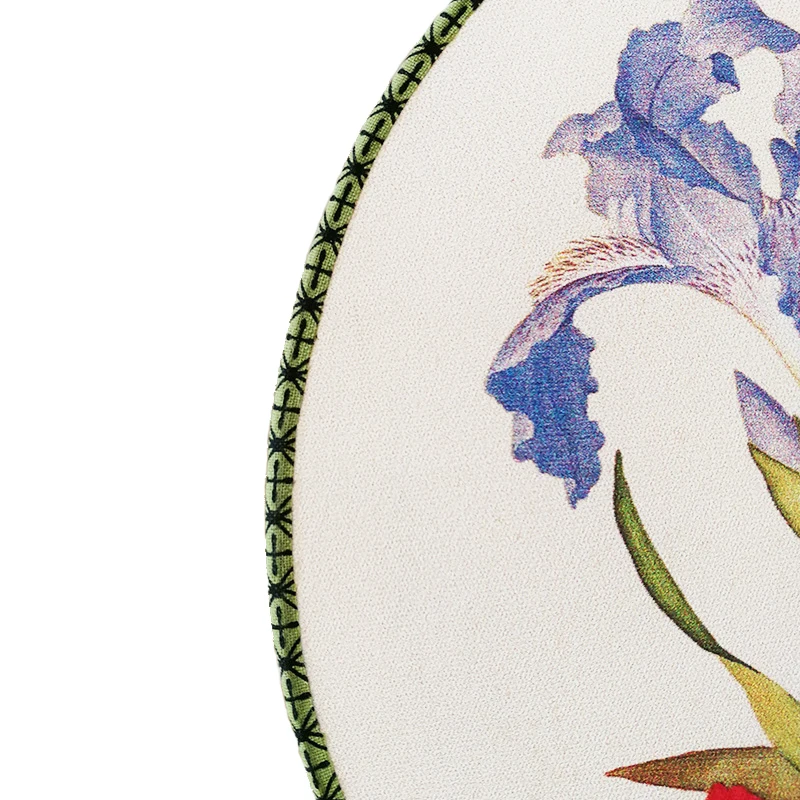 Custom Printing Chinese Silk Printed Wooden Handle Round Dance Hand Fan