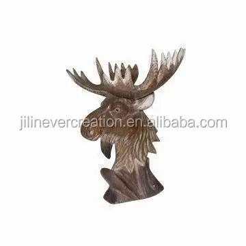 Деревянные декоративные изделия для дома-олень с головой животного