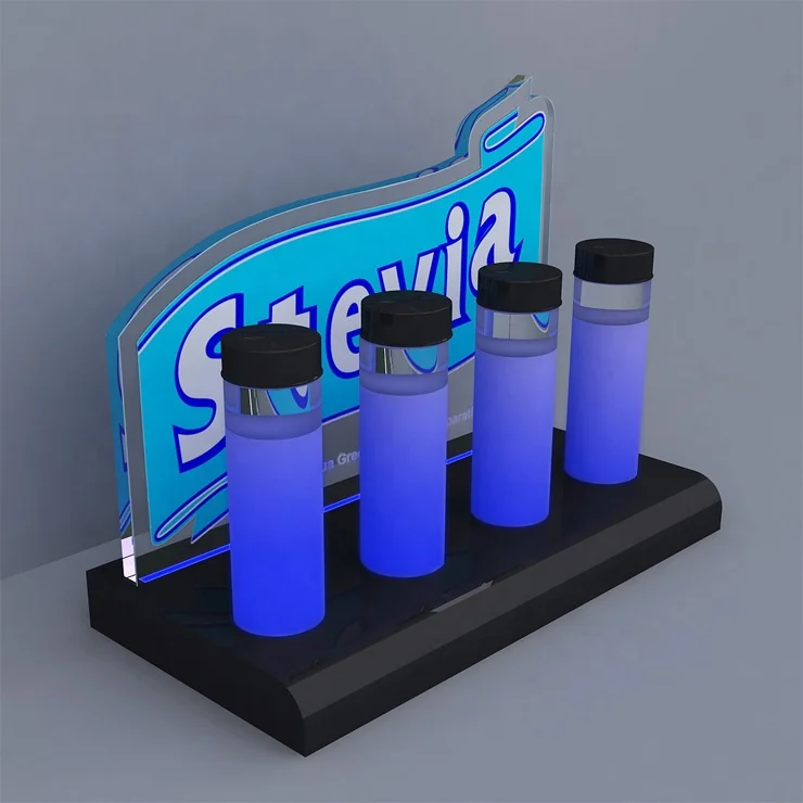 Новый дизайн led акриловая бутылка дисплей стенд Вакуумная чашка дисплей со светодиодной подсветкой