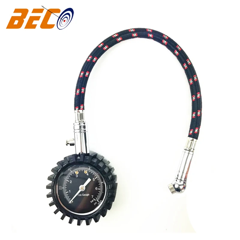 Beco 100psi dial air pressure gauge with bleed valve tire pressure monitoring tool direct factory customized