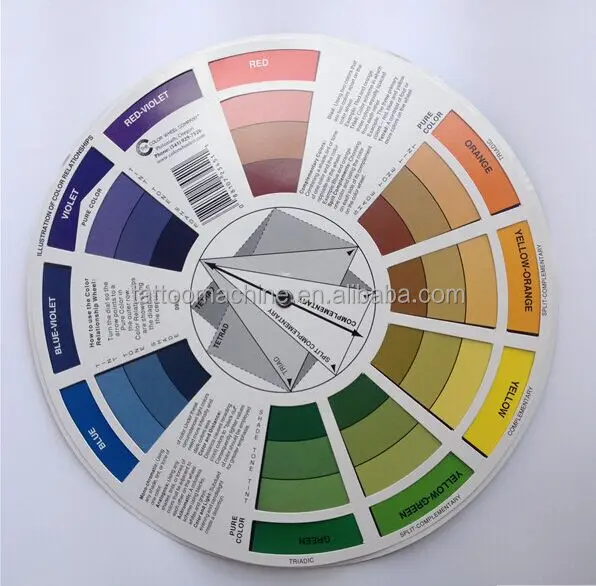 1Pcs Profession Permanent Makeup Machine Color Tattoo Card Pigment Palette Colors Mixing Refer Card