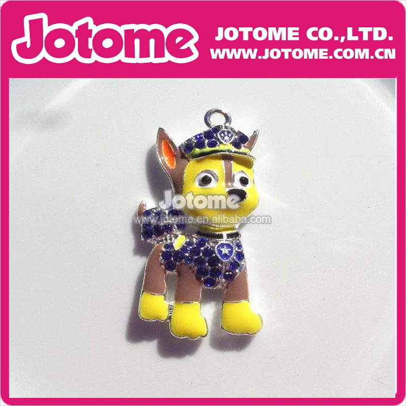 Poodle Pendant Cute Crystal Rhinestone Pink  Pet Dog Charm Pendant Luxury Animal Dog Pendant For Necklace