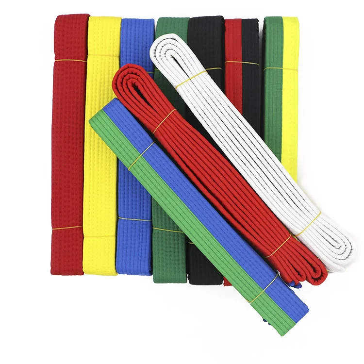 Cheap taekwondo karate judo 100% cotton color belt/ martial arts training equipment