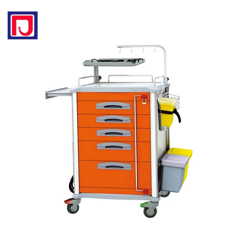 Hospital plastic emergency cart medicine crash cart