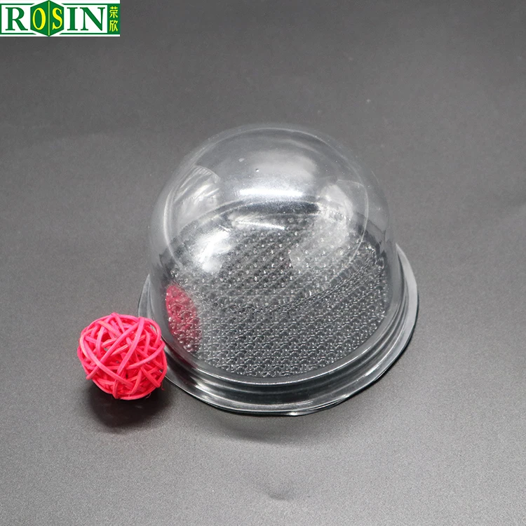 custom transparent plastic packaging cake tray round pet cake container with clear dome lid