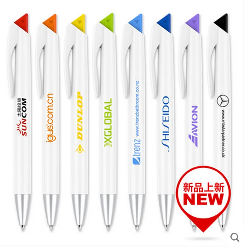 wholesales popular twist white blank ballpoint pen factory printed custom logo blue ink cheap ball pens