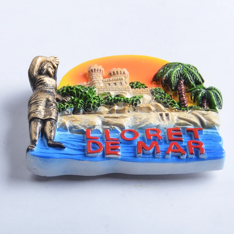 Customised Wholesale Resin Fridge Magnet Refrigerator For Lloret De Mar Tourism Souvenirs From Around The World