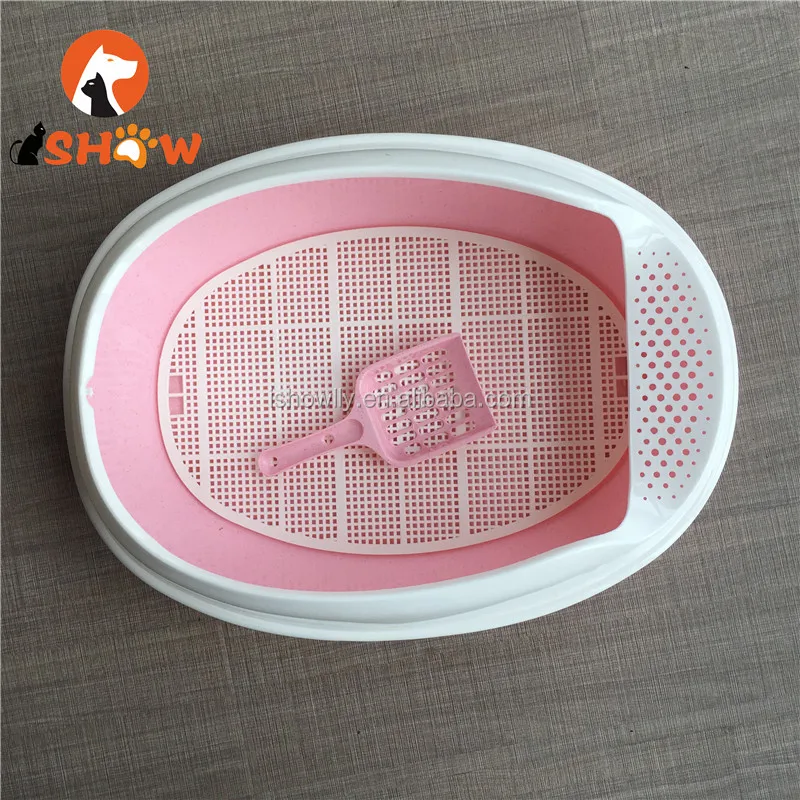 New Durable plastic Cat litter tray/cat litter pan / cat toliet with pink color