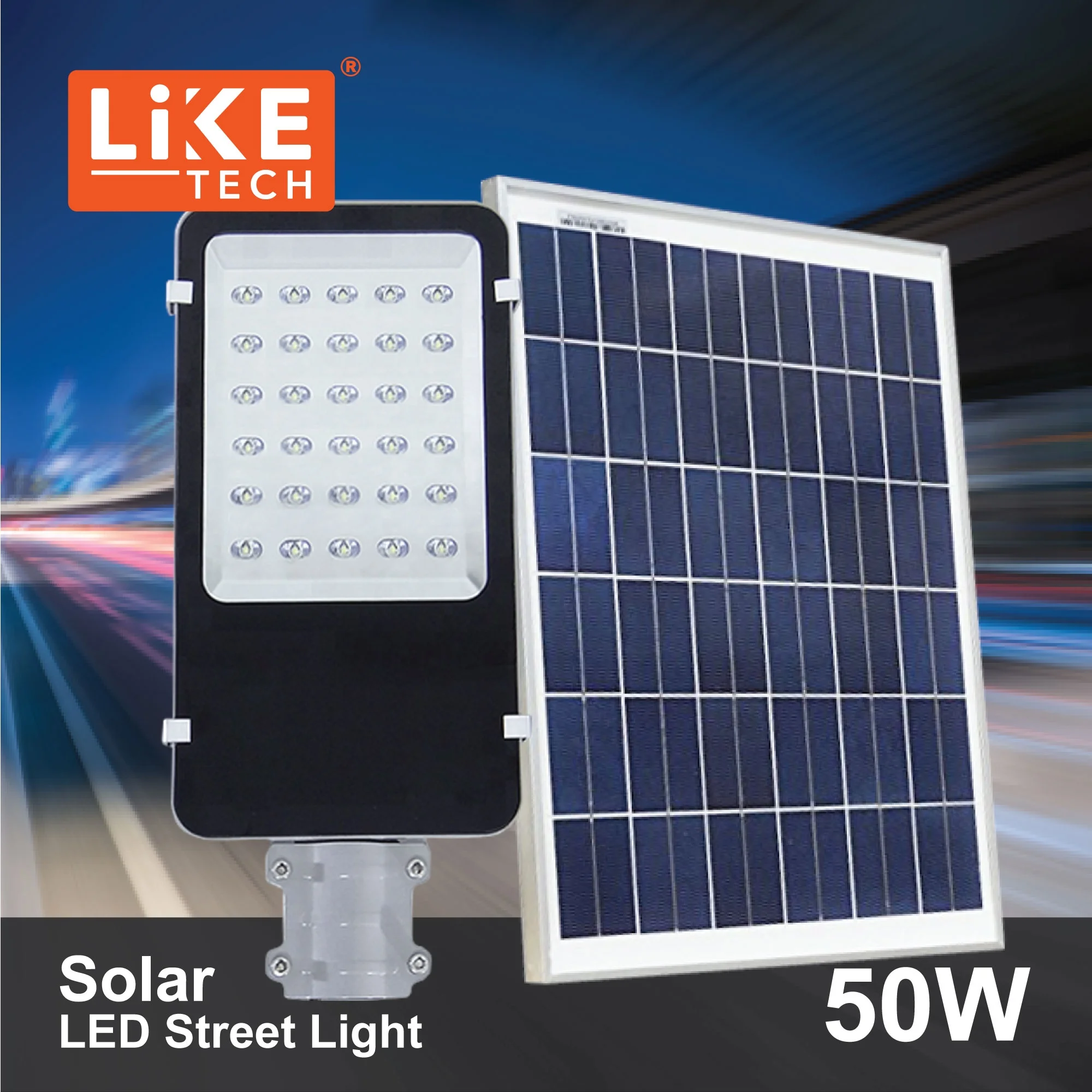 
LikeTech Solar Led Street Light factory wholesale made in china 50pcs LED solar light with Best quality 
