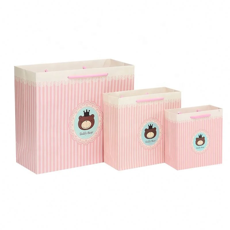 Custom Logo Printed Personalized Pink Matte Coated Retail Shopping Euro Tote Paper Bag With Handles