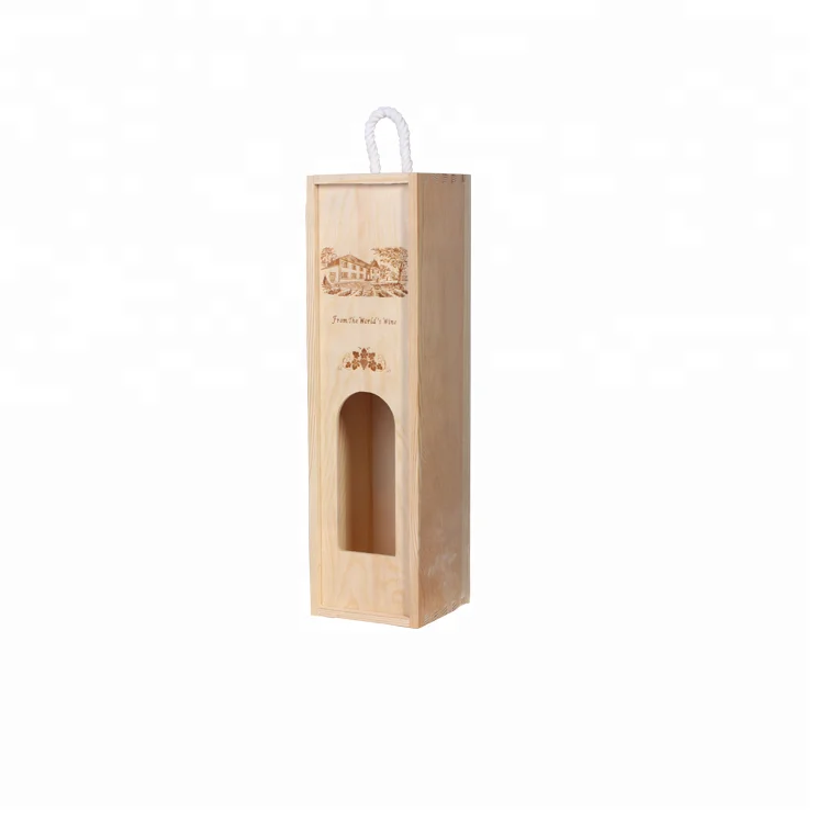 
Creative new design single bottle gift custom bamboo wooden wine box 