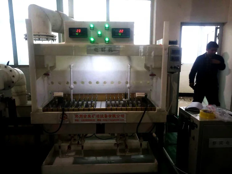 Aqua regia gold refining 99.99% electrolysing cell unit