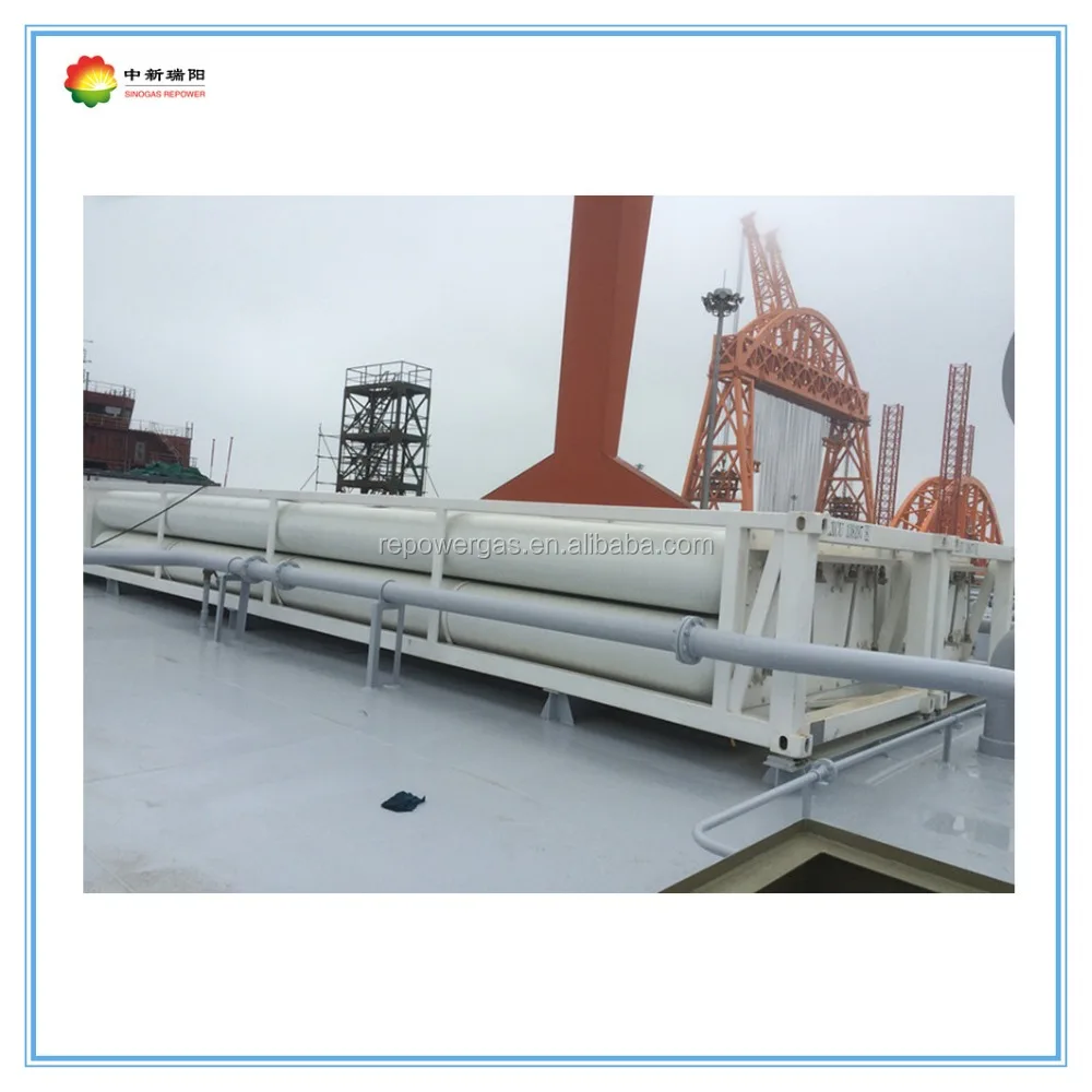 
China manufactured BV certificate 3 axle 9 tubes 40ft cng gas tube bundle skid mounted container 
