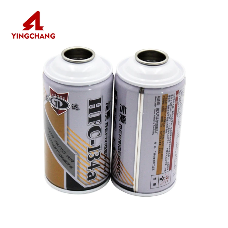 Factory high quality pressure can packaging r600a gas oil 134a empty r134 refrigerant