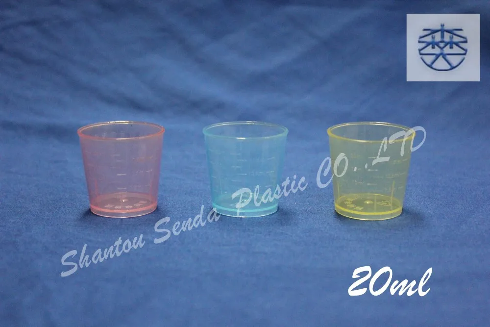20 ml plastic cup, laboratory disposable plastic 20ml liquid medicine measuring cups
