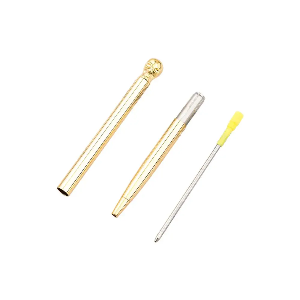 JH Brand 2021 Christmas Gift Pen  Metal Skull Head Top Ball Pen