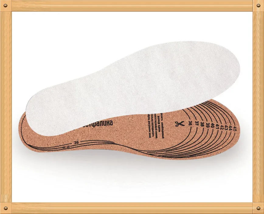 Высококачественные стельки для обуви 1 мм пробка с войлочными стельками Нескользящие