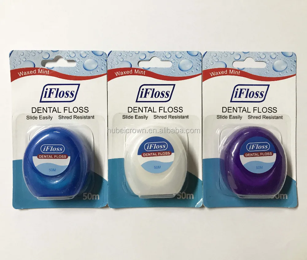 
50M Mint Waxed Nylon HUBEI CROWN Professional OEM/ODM Dental floss 