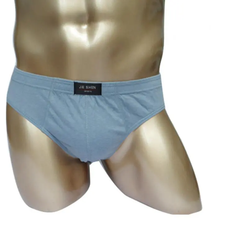 Basic Men Briefs in Underwear Plus Size Pure Color 100% Cotton Underpants for Old Man
