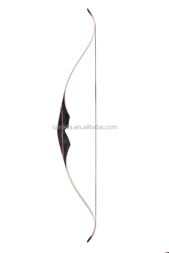 Archery wooden one piece recurve hunting bow, traditional archery hunting bow