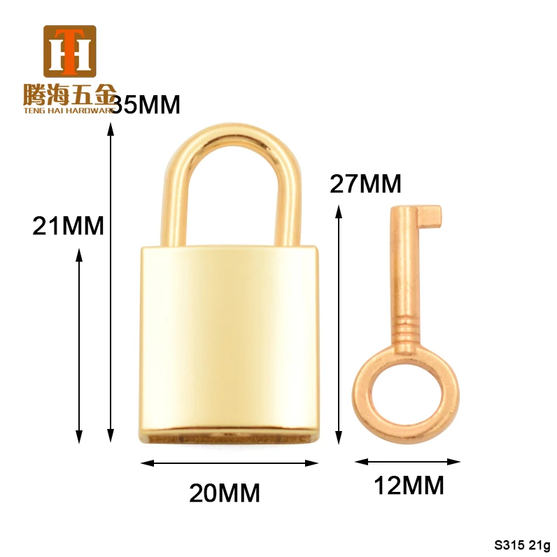 Модный металлический мешок декоративный замок с ключом для