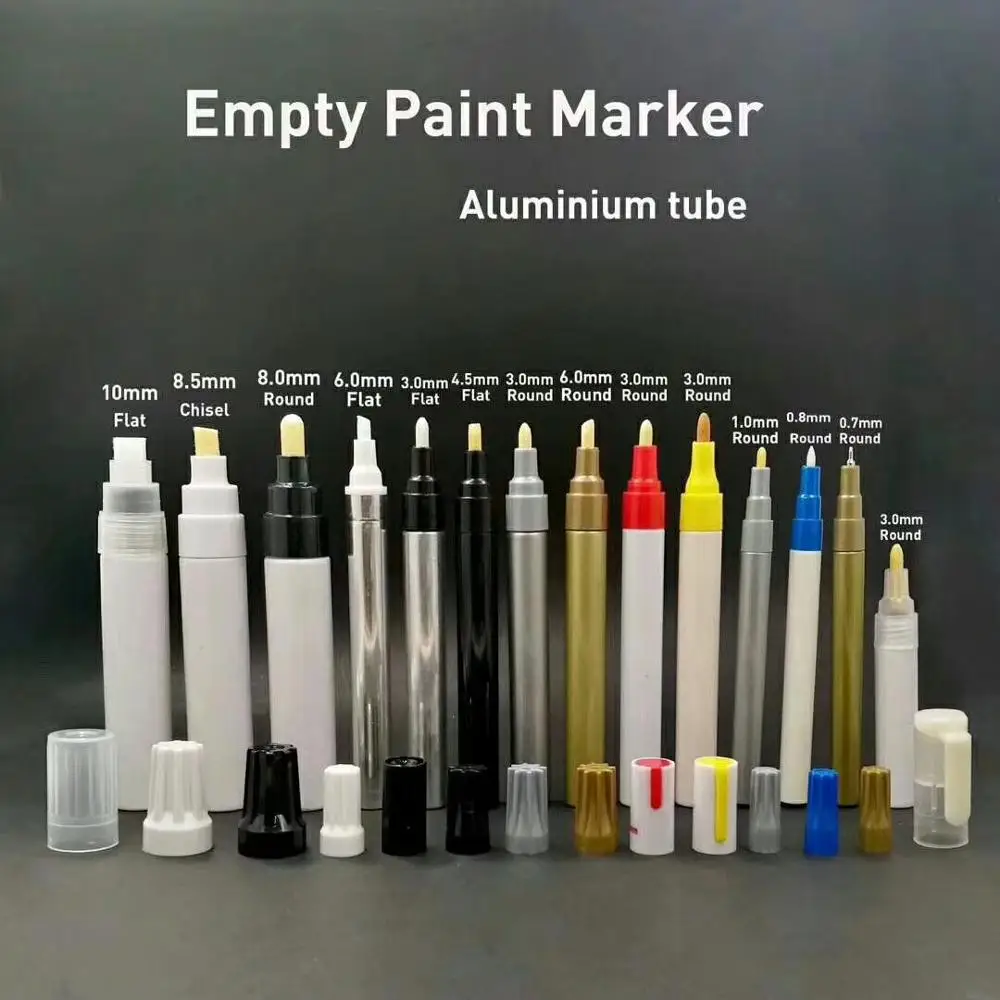 all kinds of nib size Empty marker pen aluminum body shell ink plastic body