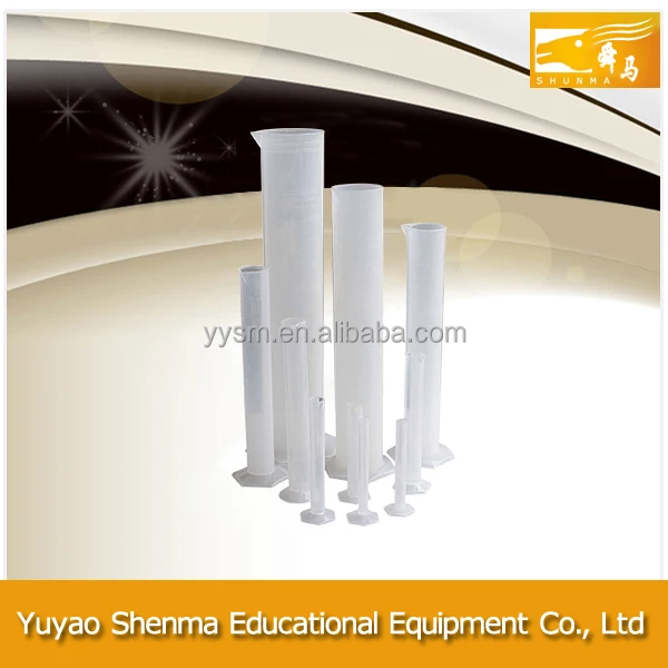 Школа лабораторного оборудования различного объема сочетание пластика и измерительной трубки