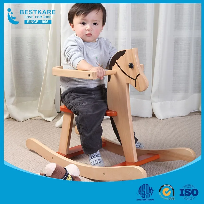 wooden baby rocking horse