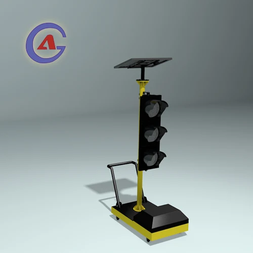 
8 inch 200mm solar powered one side trolley-mounted traffic lights for road construction 