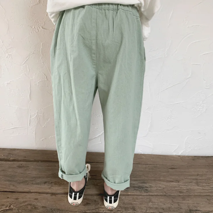 
YY10706G Girls fashionable korean style mint long casual pants 