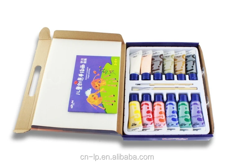 colorful kids non toxic finger paint washable water color set for wholesale