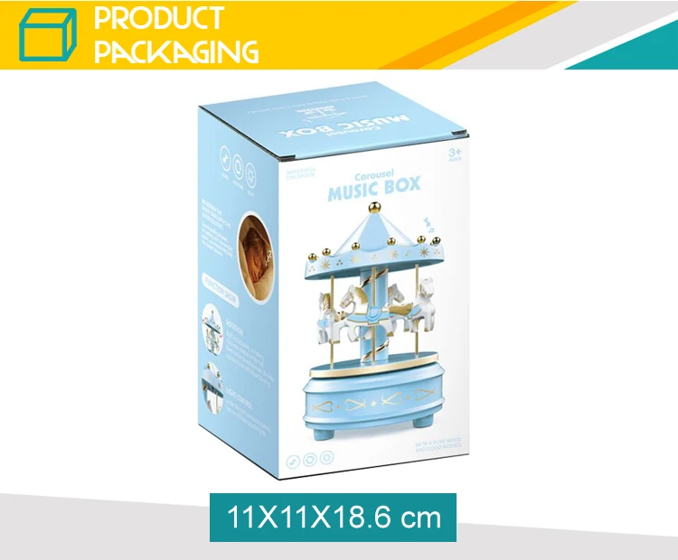 Rotating small horse carousel music gift box for girlfriend