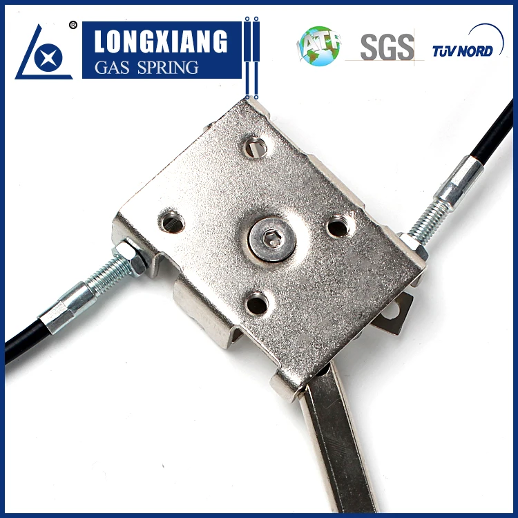 High quality locking gas spring with dual control cable and manual handle system