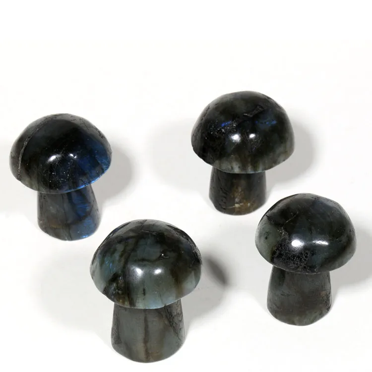 Natural Labradorite Carved Crystal Mushroom Gemstone Mushroom 1 pack contain 10 pieces