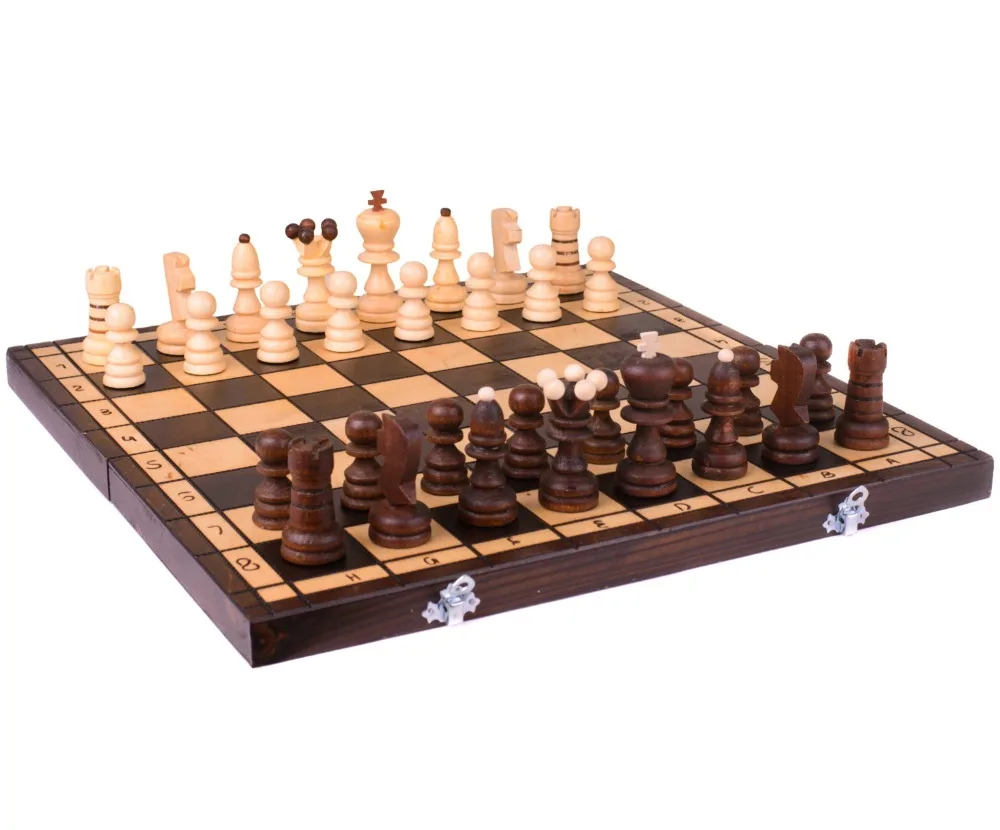 
Portable Folding Chess Game Antique Luxury Wooden International Chess Game Set 