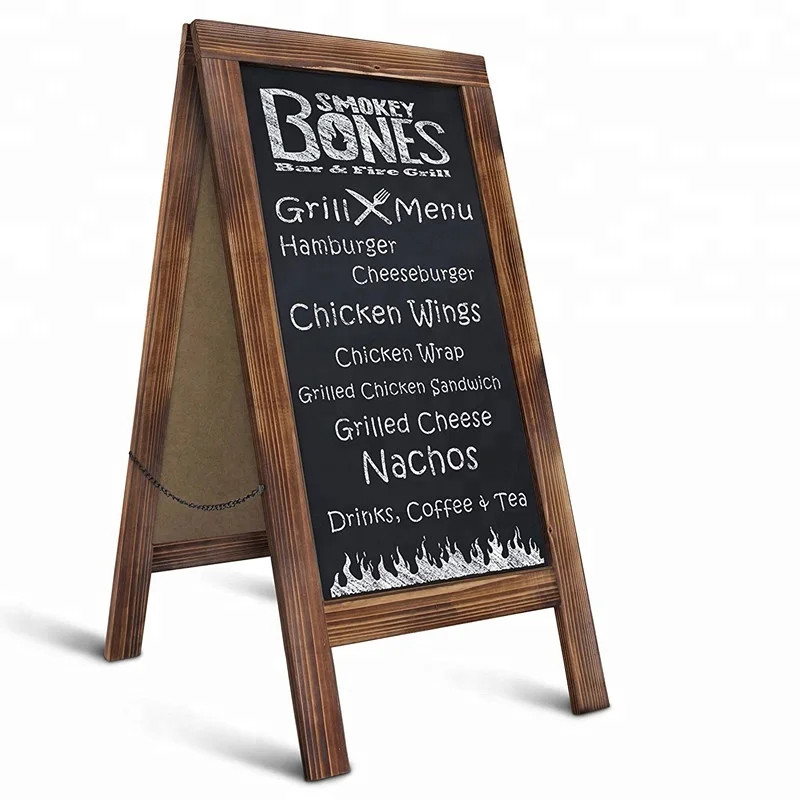 Rustic Pine Wood Frame Magnetic A Frame Chalkboard Sidewalk Blackboard Sign